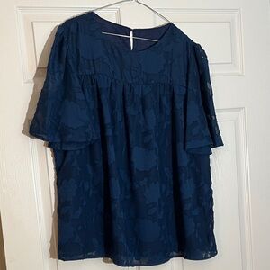 Elegant Navy Blue Women's Top